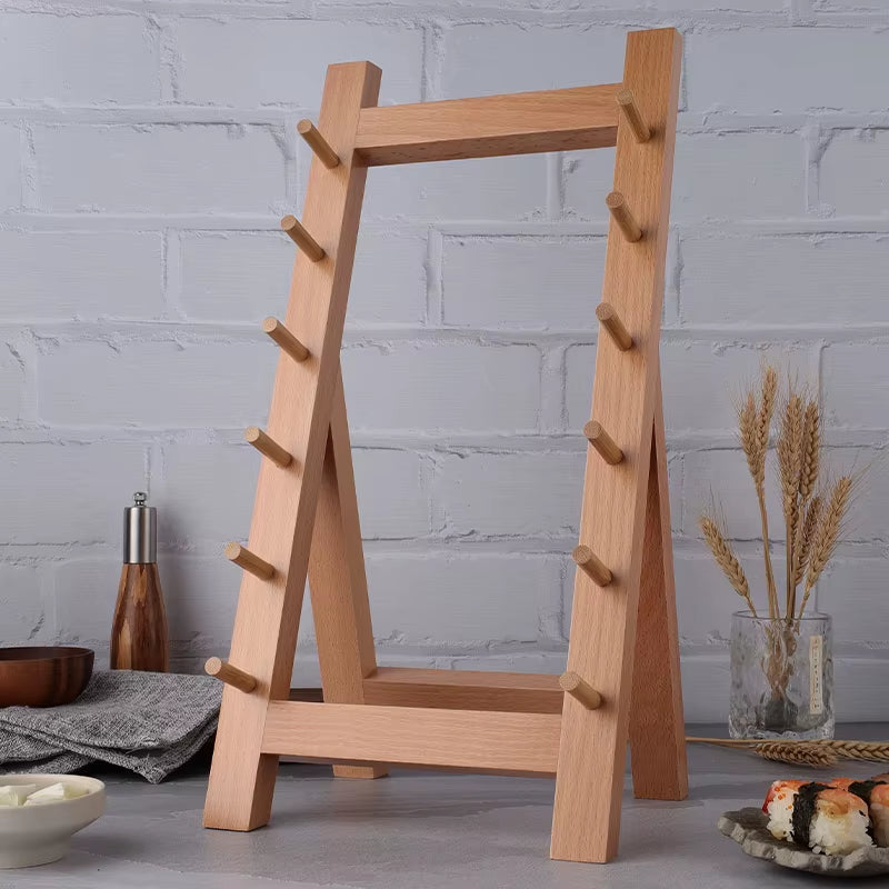 Japanese Kitchen Knife Holder Eco Friendly Natural Beech Wood Beech Wood 6Layers Splice Block Kitchen Knife Set Holder